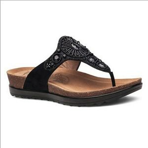 Dansko Pamela Black Beaded Sandals